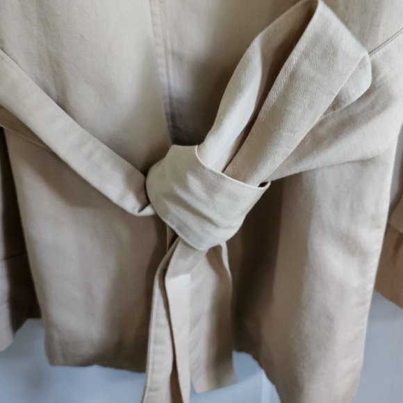 Frame Linen Blend Tan Belted Jacket, Sz XS - Picture 6 of 13